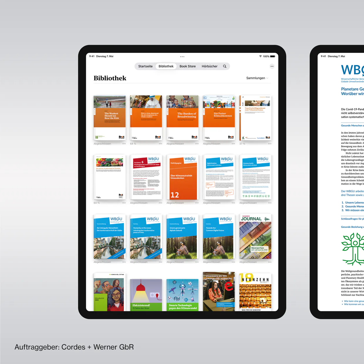 Cordes + Werner GbR/WBGU Geschäftsstelle des Wissenschaftlichen Beirats der Bundesregierung Globale Umweltveränderungen – Erstellung elektronischer Bücher aus InDesign-Dateien für Lesegeräte in den Formaten EPUB und Mobi