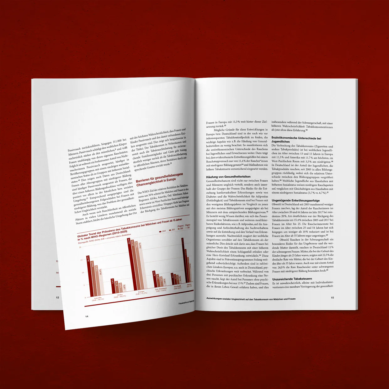 Frauenrechte und Tabakkontrolle – Entwurf, Layout, Satz, Reinzeichnung, typografische Feinausarbeitung, Bildbearbeitung, Farbmanagement, Druckvorbereitung
